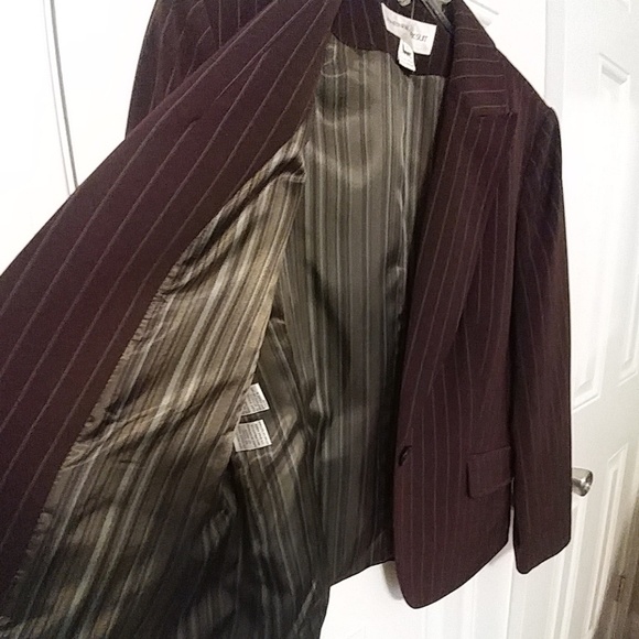 Jones New York Brown pinstripe blazer size 10 - Picture 4 of 6